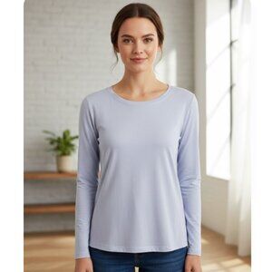 In Bloom by Olvi’s Long Sleeve Top Light Purple Tee T Shirt Size 42 US 12